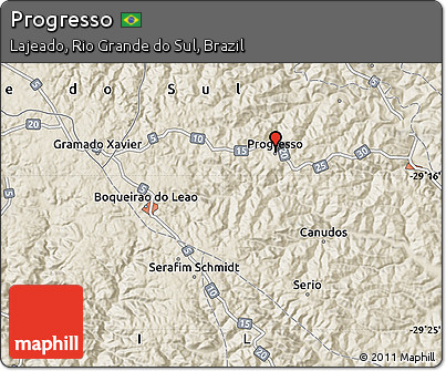 Shaded Relief Map of Progresso