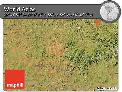 Satellite Map of the Area around 29° 25' 43" S, 55° 10' 29" W