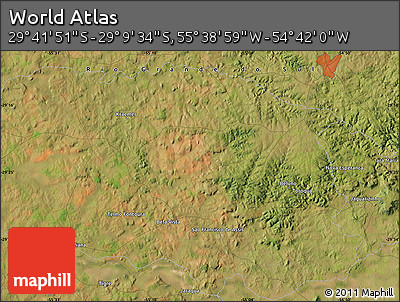 Satellite Map of the Area around 29° 25' 43" S, 55° 10' 29" W