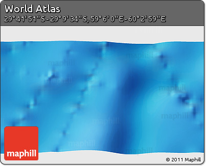 Physical 3D Map of the Area around 29° 25' 43" S, 59° 34' 30" E