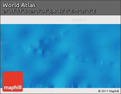 Physical 3D Map of the Area around 29° 25' 43" S, 5° 10' 30" E