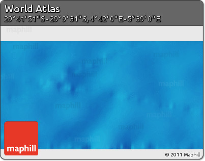 Physical 3D Map of the Area around 29° 25' 43" S, 5° 10' 30" E