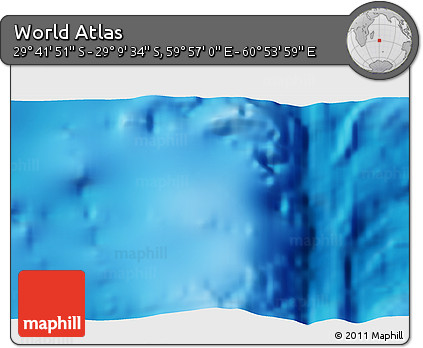 Physical 3D Map of the Area around 29° 25' 43" S, 60° 25' 29" E