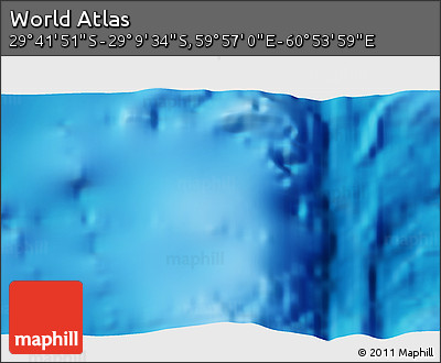 Physical 3D Map of the Area around 29° 25' 43" S, 60° 25' 29" E