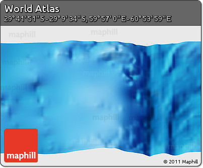Physical 3D Map of the Area around 29° 25' 43" S, 60° 25' 29" E