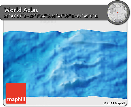 Physical 3D Map of the Area around 29° 25' 43" S, 61° 16' 29" E