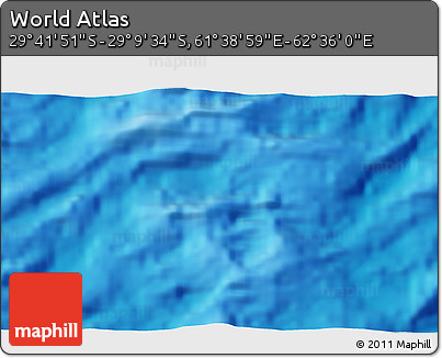 Physical 3D Map of the Area around 29° 25' 43" S, 62° 7' 30" E