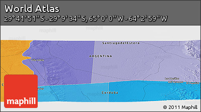 Political Panoramic Map of the Area around 29° 25' 43" S, 64° 31' 30" W