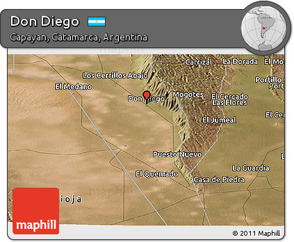 Satellite Panoramic Map of Don Diego