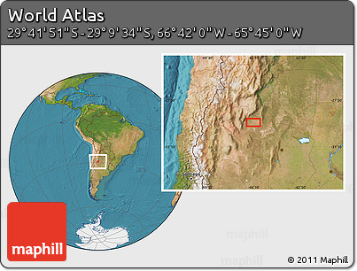 Satellite Location Map of the Area around 29° 25' 43" S, 66° 13' 29" W