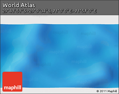 Physical 3D Map of the Area around 29° 25' 43" S, 71° 28' 29" E