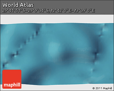 Satellite 3D Map of the Area around 29° 25' 43" S, 73° 10' 30" E