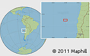 Savanna Style Location Map of the area around 29° 25' 43" S, 74° 43' 29" W