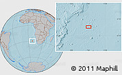 Gray Location Map of the area around 29° 25' 43" S, 7° 43' 29" E, hill shading