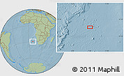 Savanna Style Location Map of the area around 29° 25' 43" S, 7° 43' 29" E, hill shading