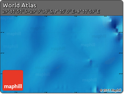 Shaded Relief Map of the Area around 29° 25' 43" S, 7° 43' 29" E
