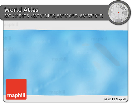 Physical 3D Map of the Area around 29° 25' 43" S, 88° 28' 29" E