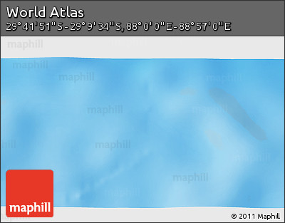 Physical 3D Map of the Area around 29° 25' 43" S, 88° 28' 29" E