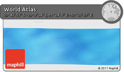 Physical Panoramic Map of the Area around 29° 25' 43" S, 91° 52' 30" E