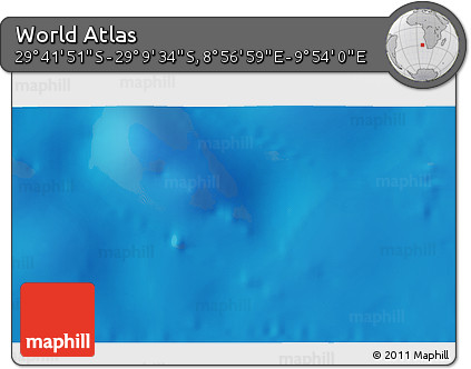 Physical 3D Map of the Area around 29° 25' 43" S, 9° 25' 30" E