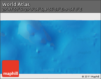 Physical 3D Map of the Area around 29° 25' 43" S, 9° 25' 30" E