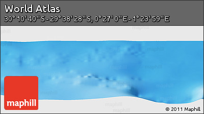 Physical Panoramic Map of the Area around 29° 54' 34" S, 0° 55' 29" E