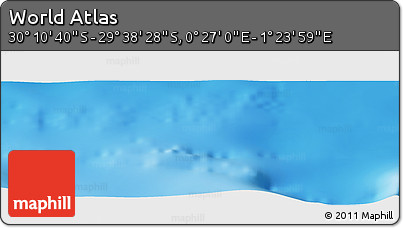 Physical Panoramic Map of the Area around 29° 54' 34" S, 0° 55' 29" E
