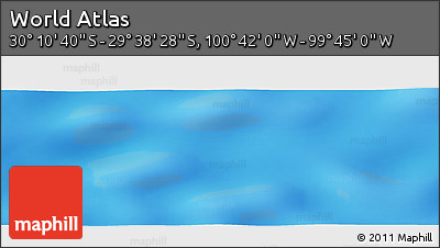 Shaded Relief Panoramic Map of the Area around 29° 54' 34" S, 100° 13' 29" W