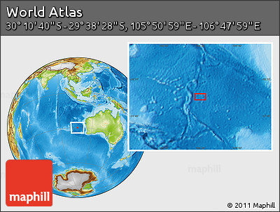 Physical Location Map of the Area around 29° 54' 34" S, 106° 19' 29" E
