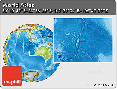 Physical Location Map of the Area around 29° 54' 34" S, 106° 19' 29" E
