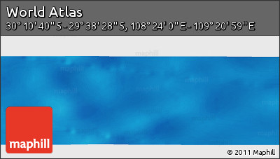 Physical Panoramic Map of the Area around 29° 54' 34" S, 108° 52' 30" E