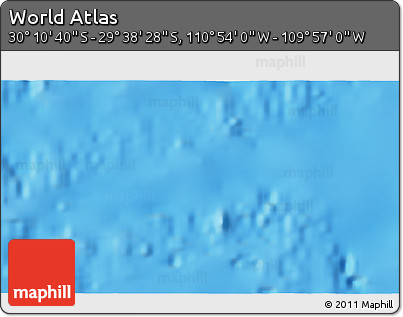 Physical 3D Map of the Area around 29° 54' 34" S, 110° 25' 30" W