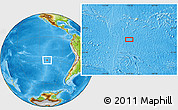 Physical Location Map of the area around 29° 54' 34" S, 110° 25' 30" W