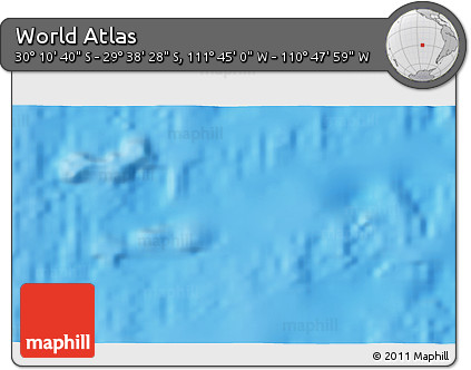 Physical 3D Map of the Area around 29° 54' 34" S, 111° 16' 30" W