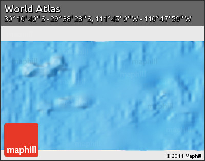 Physical 3D Map of the Area around 29° 54' 34" S, 111° 16' 30" W