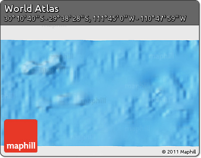 Physical 3D Map of the Area around 29° 54' 34" S, 111° 16' 30" W