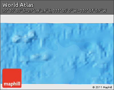 Political 3D Map of the Area around 29° 54' 34" S, 111° 16' 30" W
