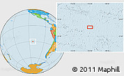 Political Location Map of the area around 29° 54' 34" S, 112° 58' 29" W