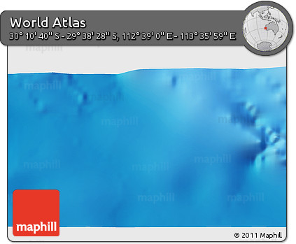 Physical 3D Map of the Area around 29° 54' 34" S, 113° 7' 30" E
