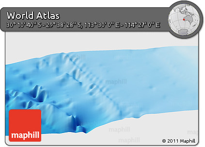 Physical Panoramic Map of the Area around 29° 54' 34" S, 113° 58' 29" E