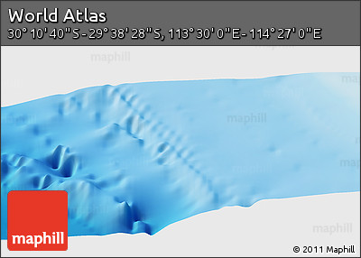 Physical Panoramic Map of the Area around 29° 54' 34" S, 113° 58' 29" E