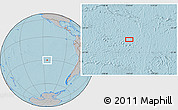 Gray Location Map of the area around 29° 54' 34" S, 114° 40' 30" W, hill shading
