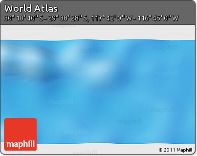 Physical 3D Map of the Area around 29° 54' 34" S, 117° 13' 29" W