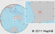 Gray Location Map of the area around 29° 54' 34" S, 118° 13' 29" E