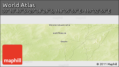 Physical Panoramic Map of the Area around 29° 54' 34" S, 119° 4' 29" E