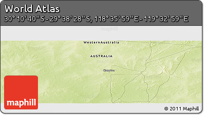 Physical Panoramic Map of the Area around 29° 54' 34" S, 119° 4' 29" E