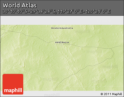 Physical 3D Map of the Area around 29° 54' 34" S, 119° 55' 30" E