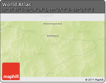 Physical 3D Map of the Area around 29° 54' 34" S, 119° 55' 30" E