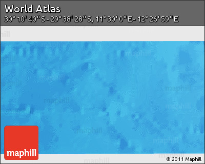 Physical 3D Map of the Area around 29° 54' 34" S, 11° 58' 29" E