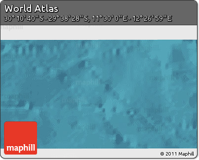 Satellite 3D Map of the Area around 29° 54' 34" S, 11° 58' 29" E